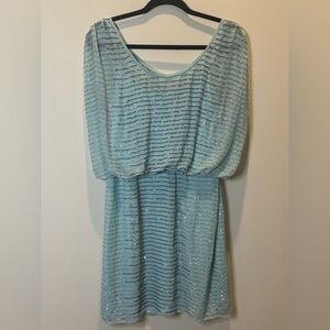 Vintage Blue Beaded Sequin Dress